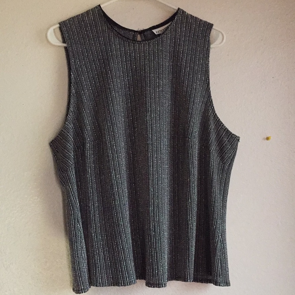 After dark stretch metallic  gray cami top Sz:2X